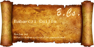 Babarczi Csilla névjegykártya